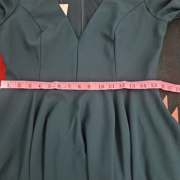 NWT Anthropologie BHLDN Valdis Dress Sz 12 Holly Emerald Green Fit & Flare - Picture 11 of 12